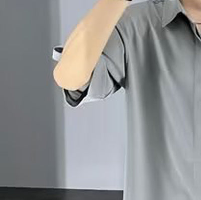 Cutaway Collar Three-Quarter Sleeves Formal Shirt