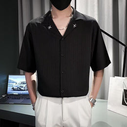 Men Solid Spread Collar Cotton Casual Shirt