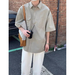 Spread Collar Half Sleeves Shirt