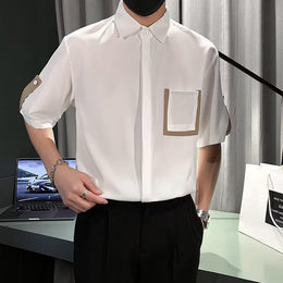 Men Solid Spread Collar Cotton Casual Shirt