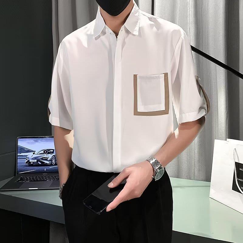 Men Solid Spread Collar Cotton Casual Shirt