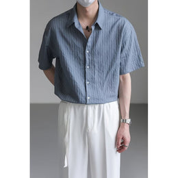 Cutaway Collar Short Sleeves Shirt