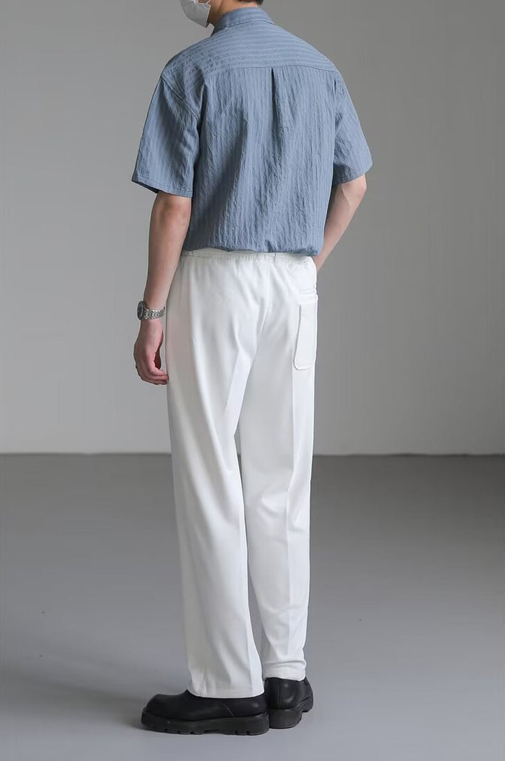 Cutaway Collar Short Sleeves Shirt