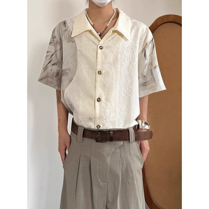 Men Colourblocked Spread Collar Casual Shirt