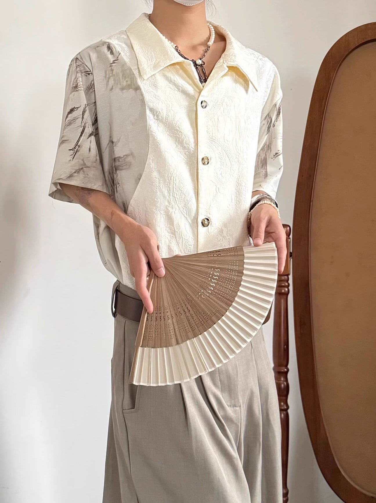 Men Colourblocked Spread Collar Casual Shirt