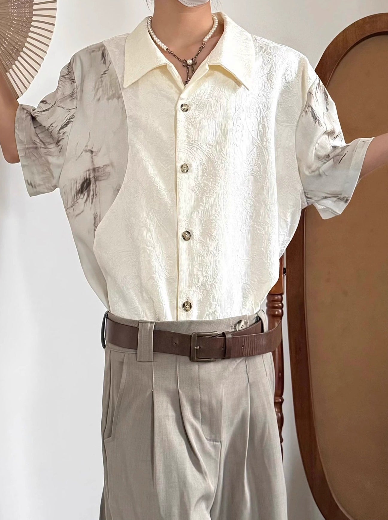 Men Colourblocked Spread Collar Casual Shirt