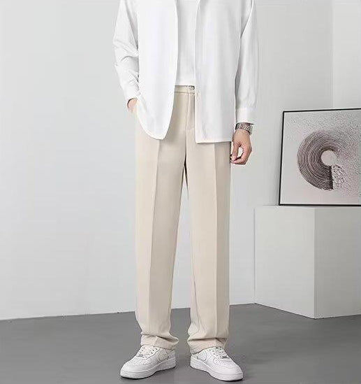 Men Solid Regular Fit Mid-Rise Trousers