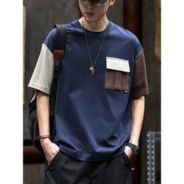 Men Colourblocked Oversized T-shirt