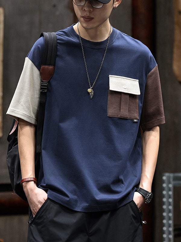 Men Colourblocked Oversized T-shirt