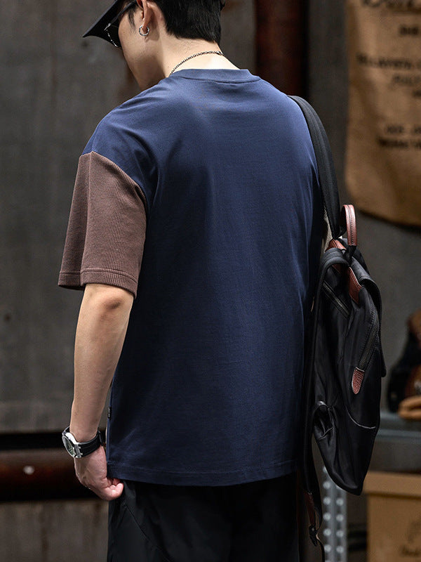 Men Colourblocked Oversized T-shirt
