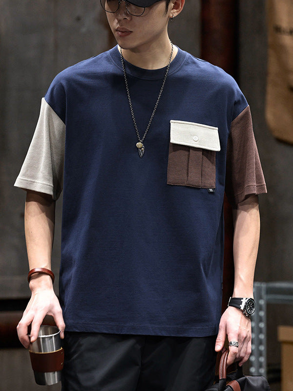 Men Colourblocked Oversized T-shirt