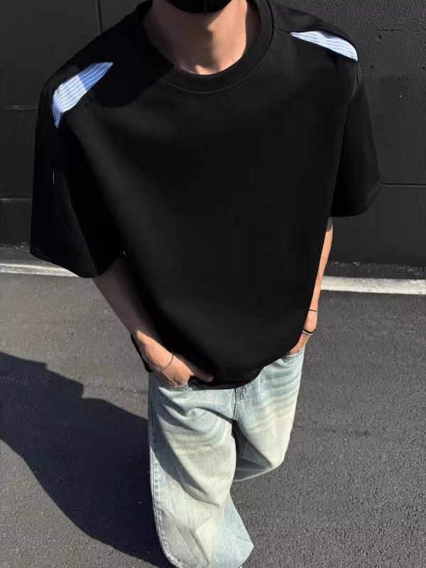 Round Neck Drop Shoulder Sleeves T-shirt