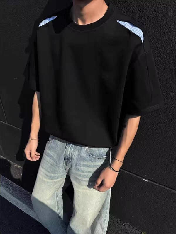 Round Neck Drop Shoulder Sleeves T-shirt