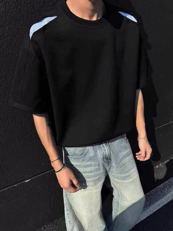 Round Neck Drop Shoulder Sleeves T-shirt