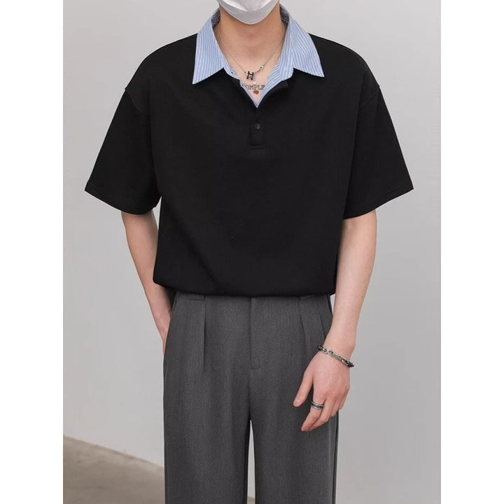 Cutaway Collar Short Sleeves Shirt