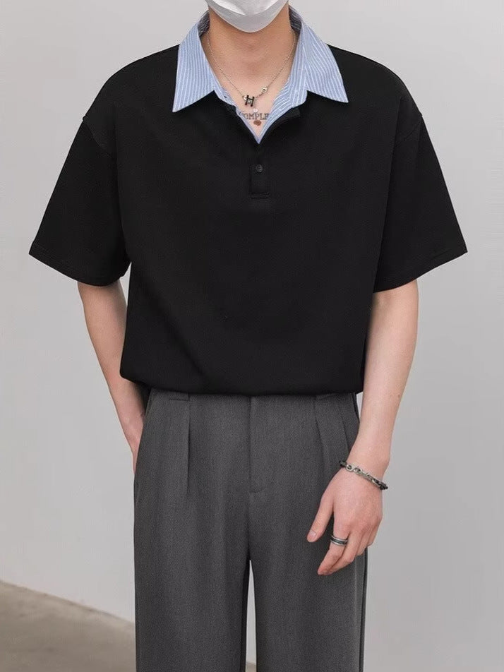 Cutaway Collar Short Sleeves Shirt