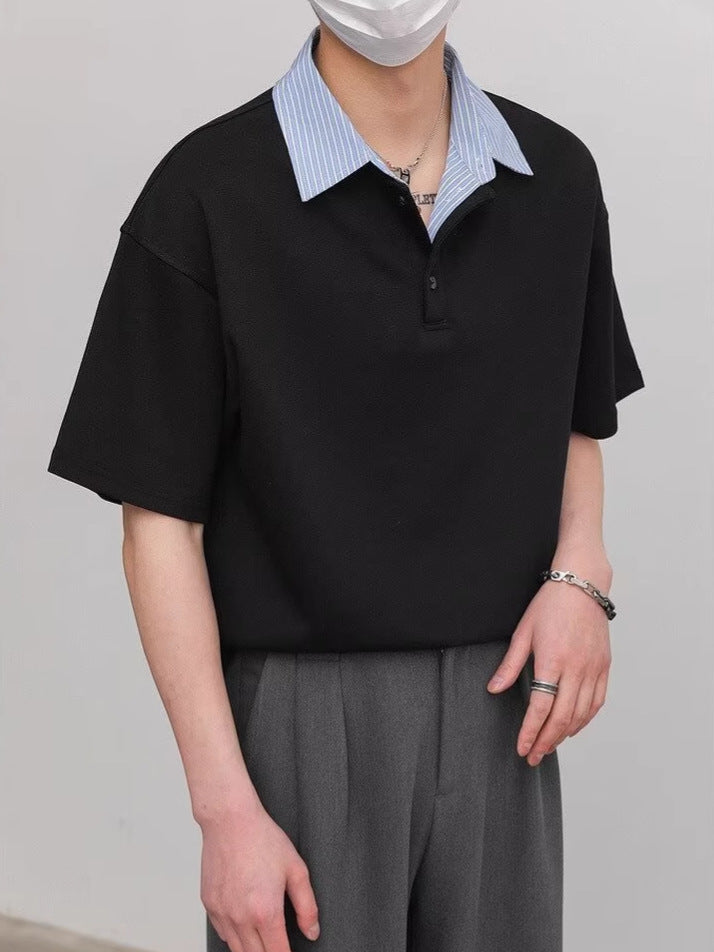 Cutaway Collar Short Sleeves Shirt