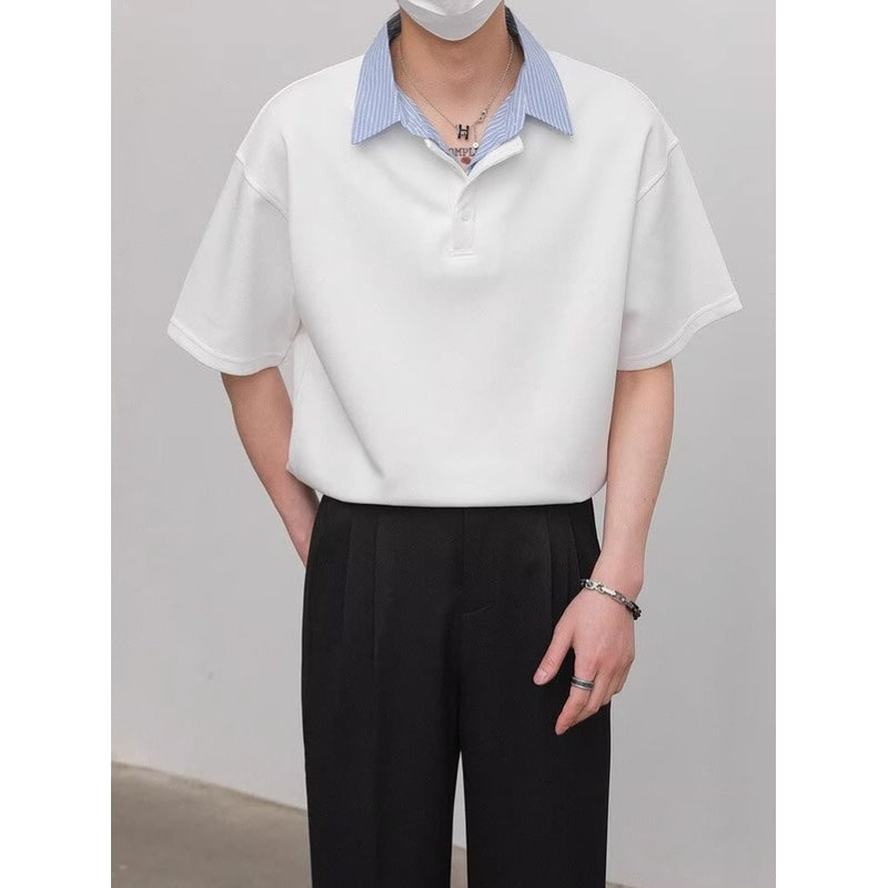 Cutaway Collar Short Sleeves Shirt