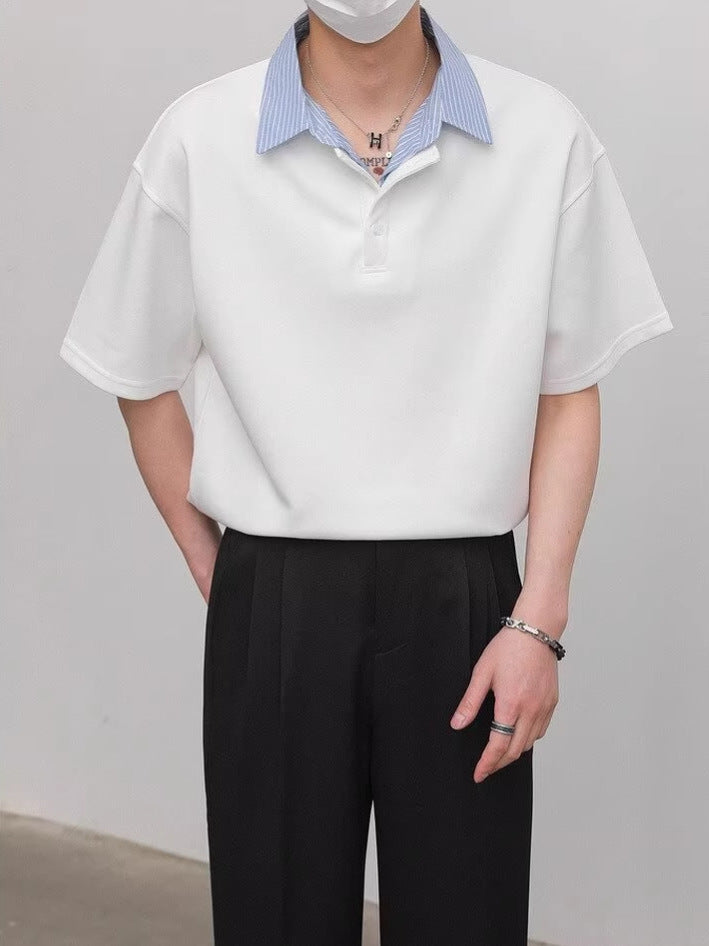 Cutaway Collar Short Sleeves Shirt