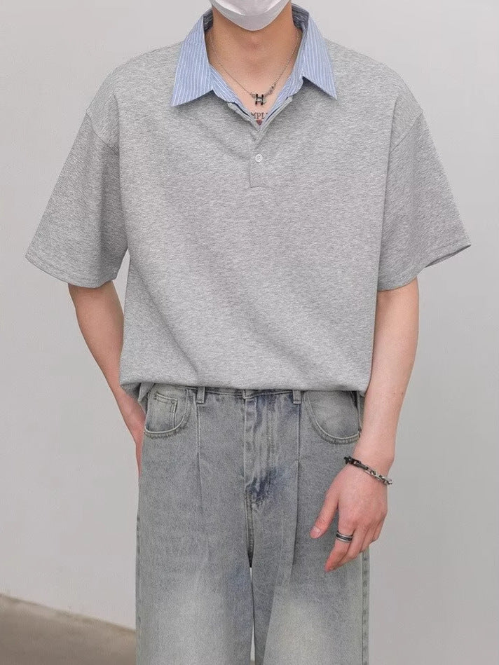 Cutaway Collar Short Sleeves Shirt
