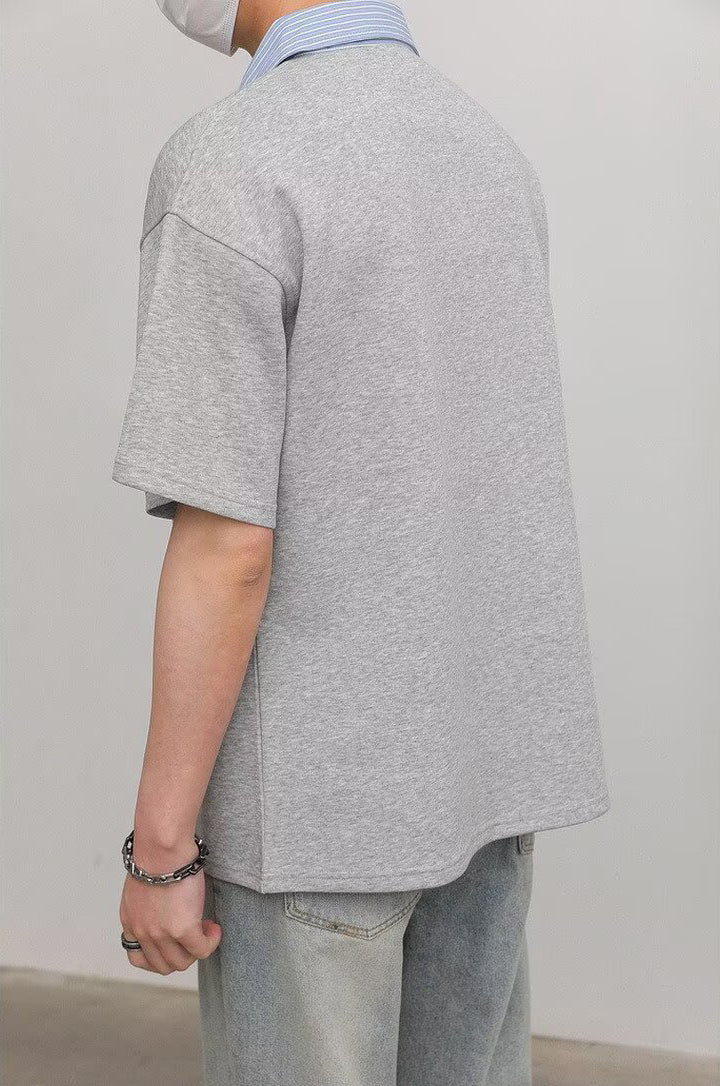 Cutaway Collar Short Sleeves Shirt