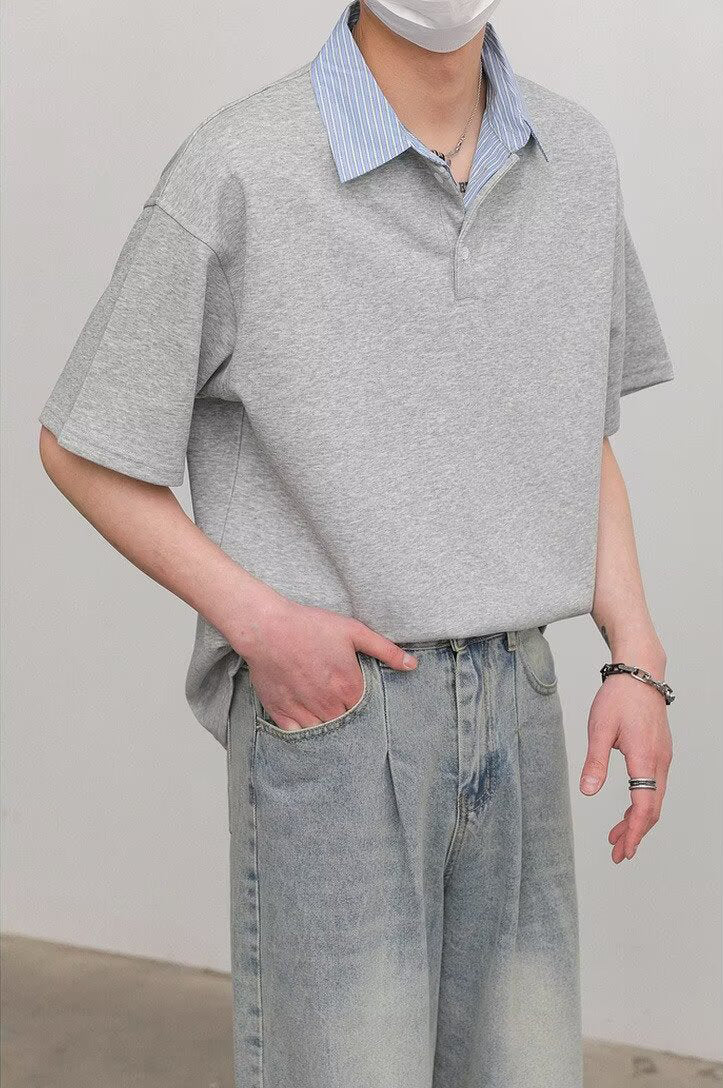 Cutaway Collar Short Sleeves Shirt