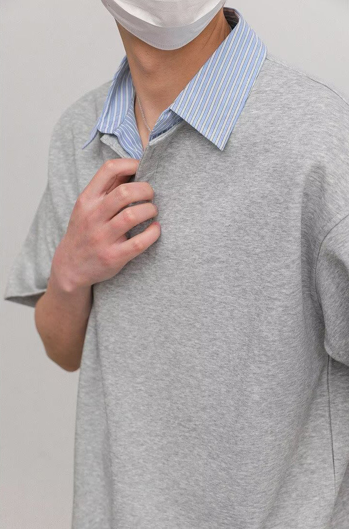 Cutaway Collar Short Sleeves Shirt