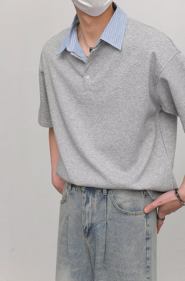 Cutaway Collar Short Sleeves Shirt