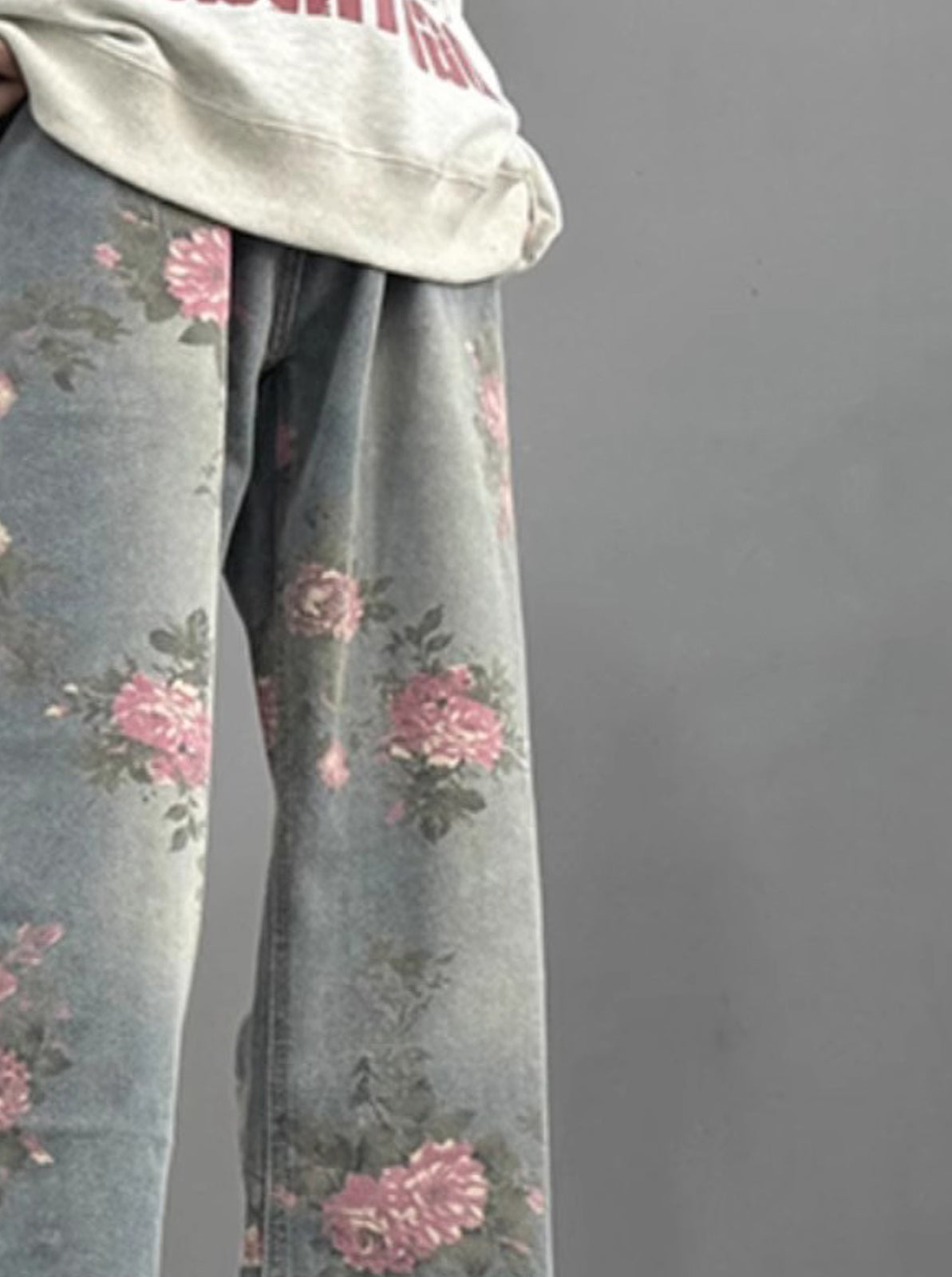 Men Printed Relaxed Fit Mid-Rise Light Fade Jeans