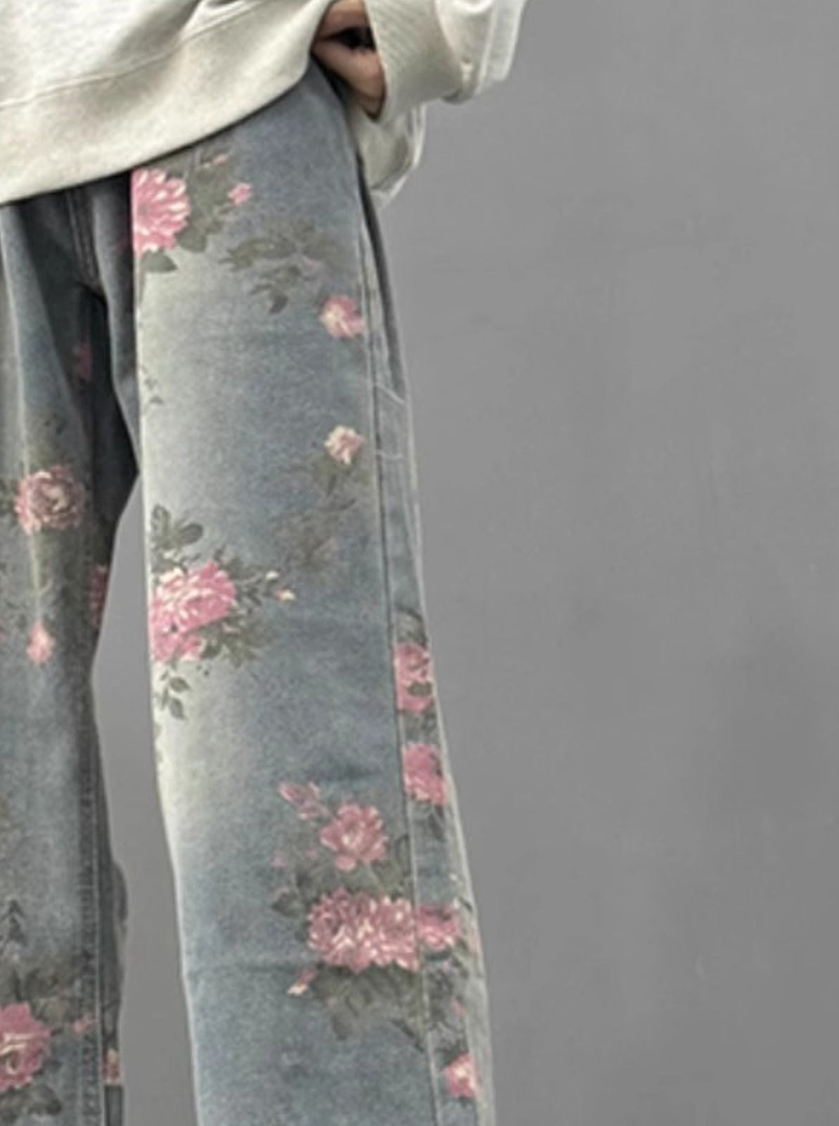 Men Printed Relaxed Fit Mid-Rise Light Fade Jeans