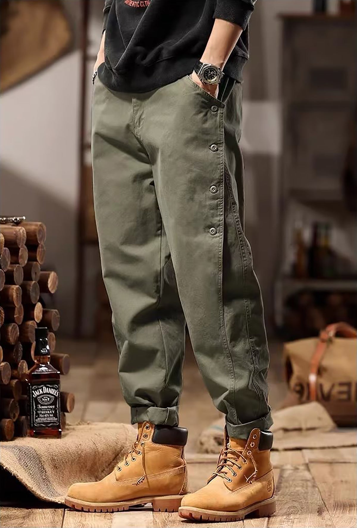 Men Solid Chinos Trousers