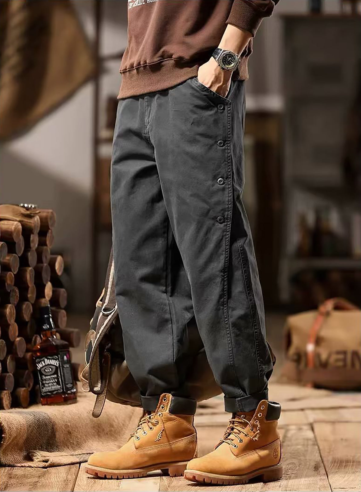 Men Mid-Rise Trouser