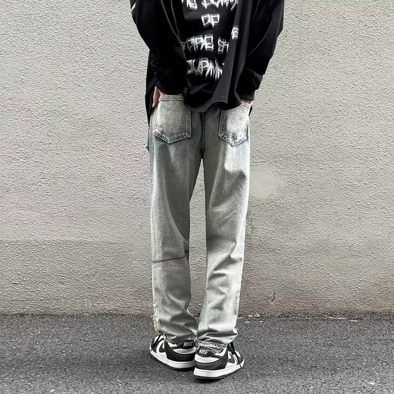 Men Highly Distressed Light Fade Jeans