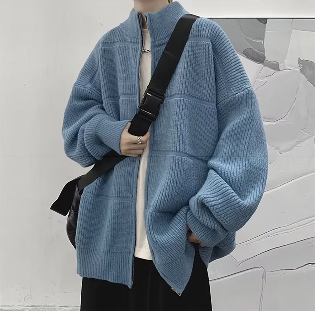 Men Longline Front-Open Sweaters