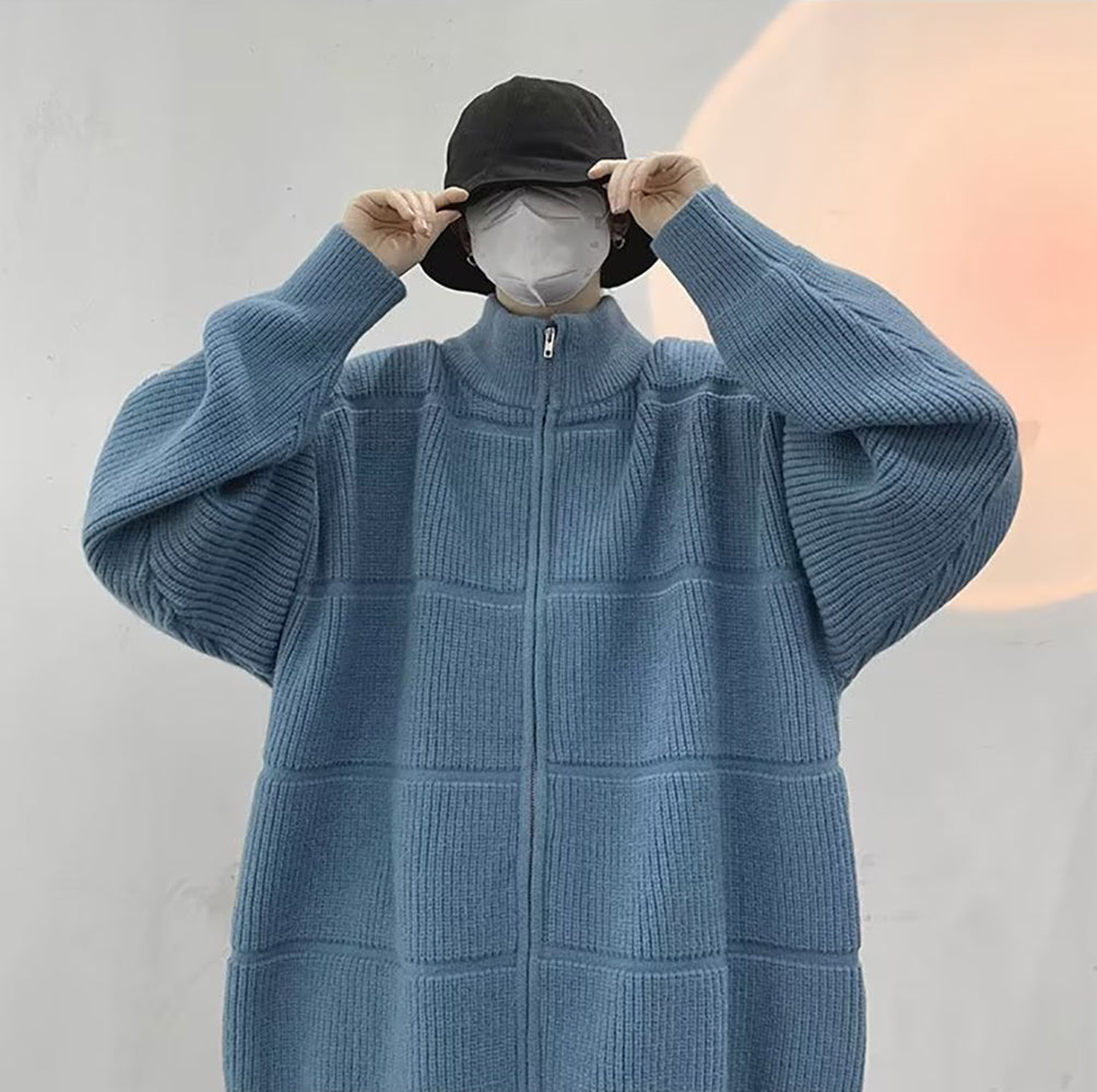 Men Longline Front-Open Sweaters
