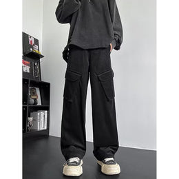 Men Loose Fit Easy Wash Cargos Trousers