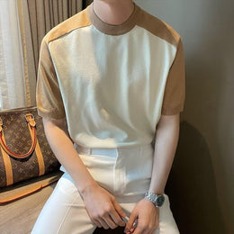 Men Colourblocked Round Neck T-shirt