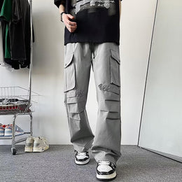 Men Loose Fit Easy Wash Regular Fit Cargos Trousers