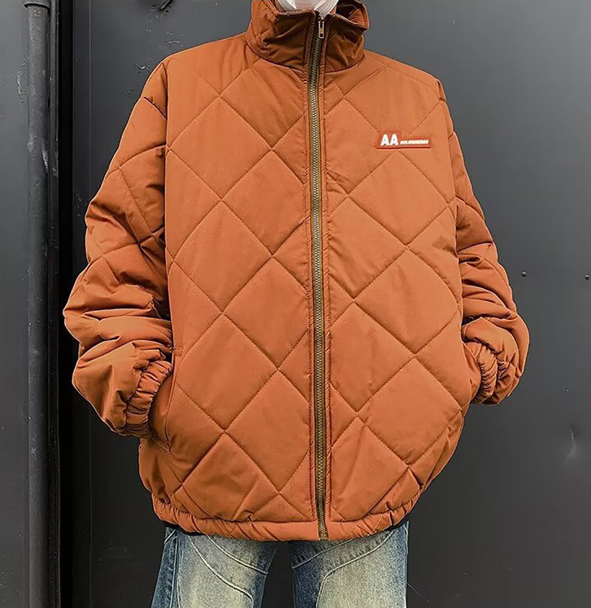 Men Mock Collar Oversized Jacket