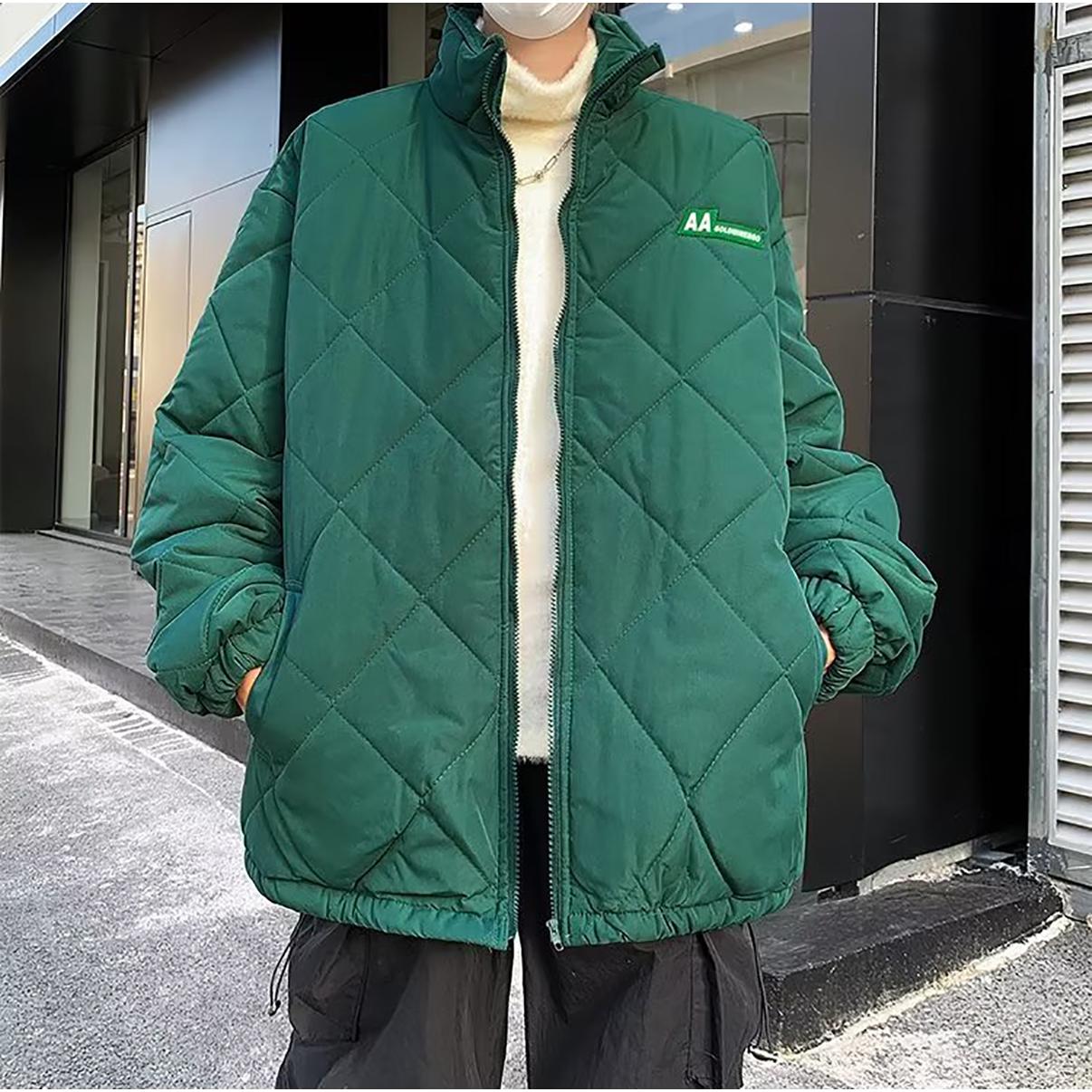 Men Solid Mock Collar Oversized Jackets