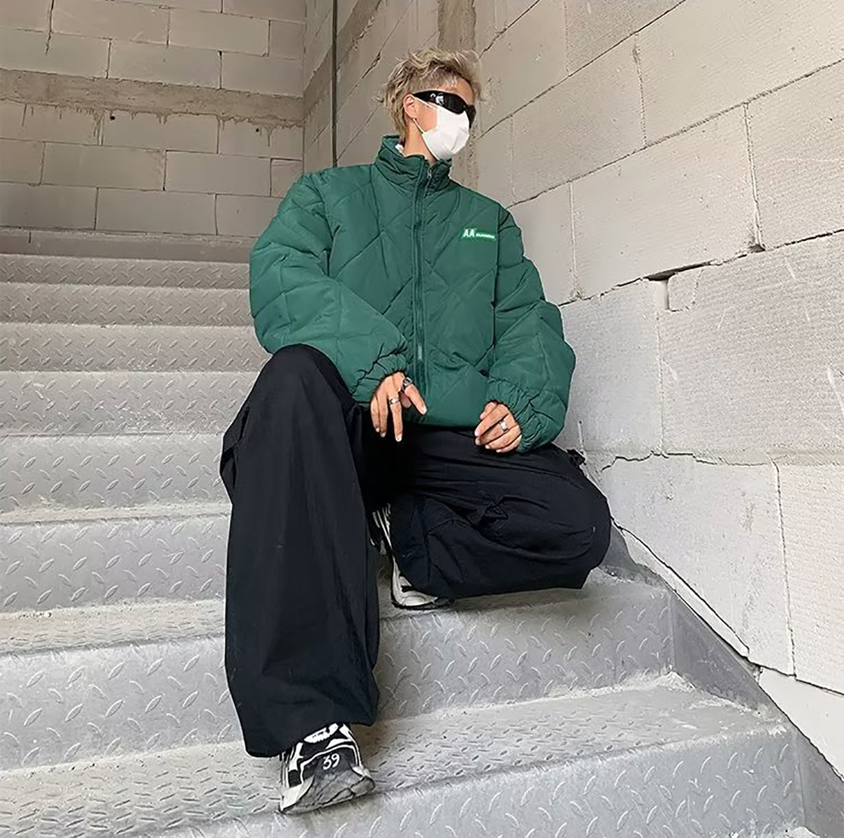 Men Solid Mock Collar Oversized Jackets