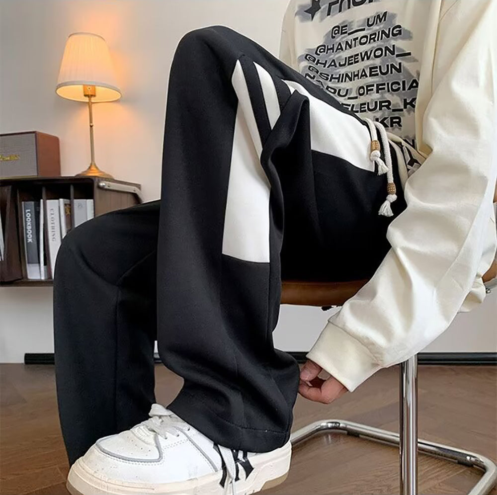 Men Mid-Rise Loose Fit Striped Joggers