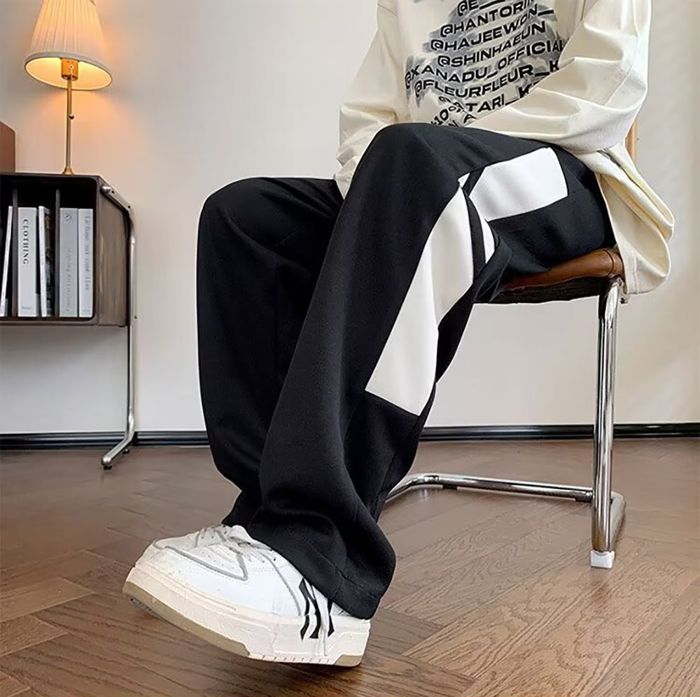 Men Mid-Rise Loose Fit Striped Joggers