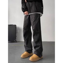 Men Solid Mid-Rise Parallel Trousers