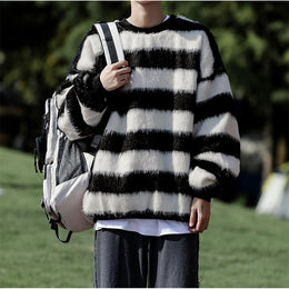Men Striped Longline Pullover