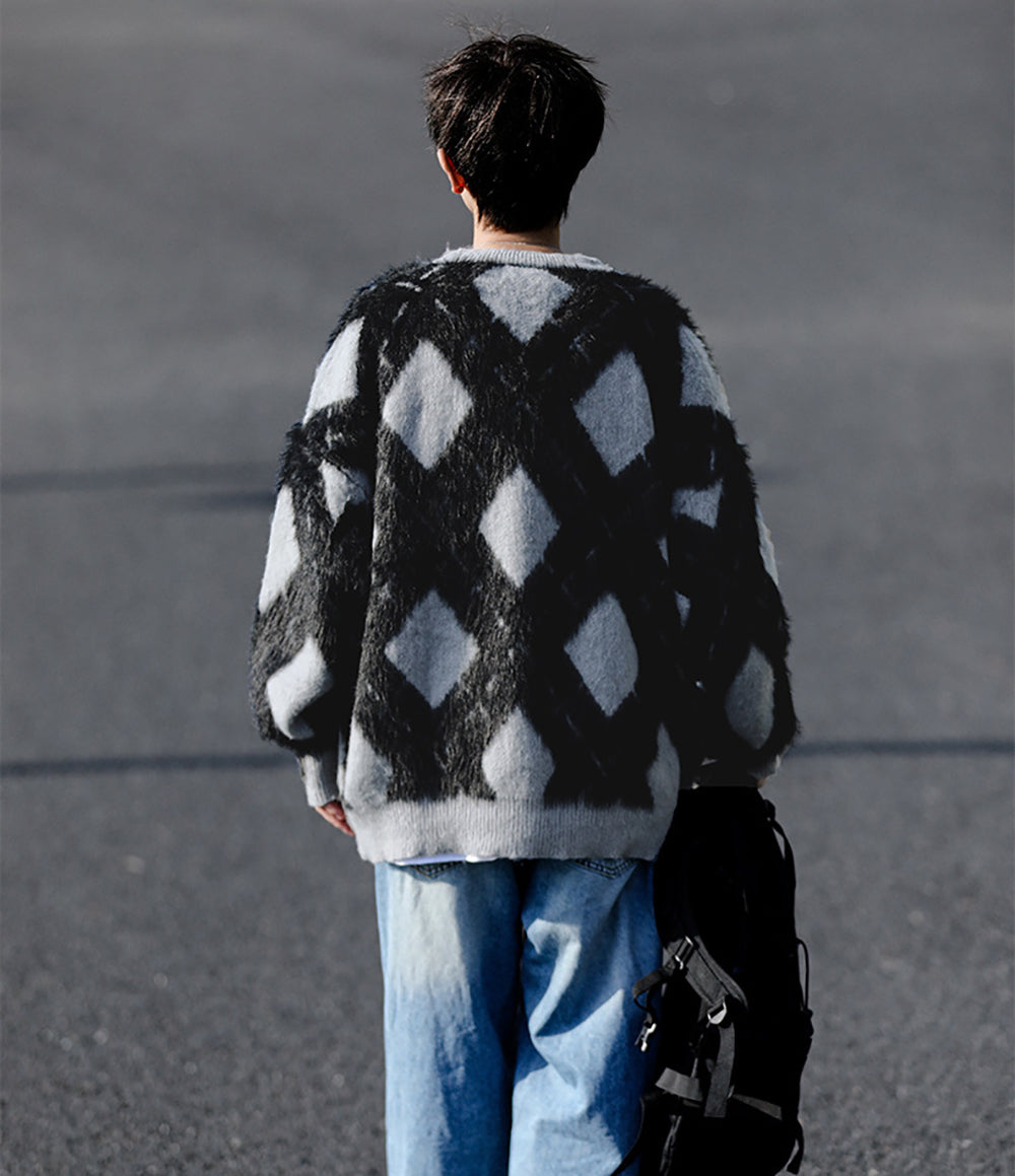 Men Colourblocked Longline Cardigan