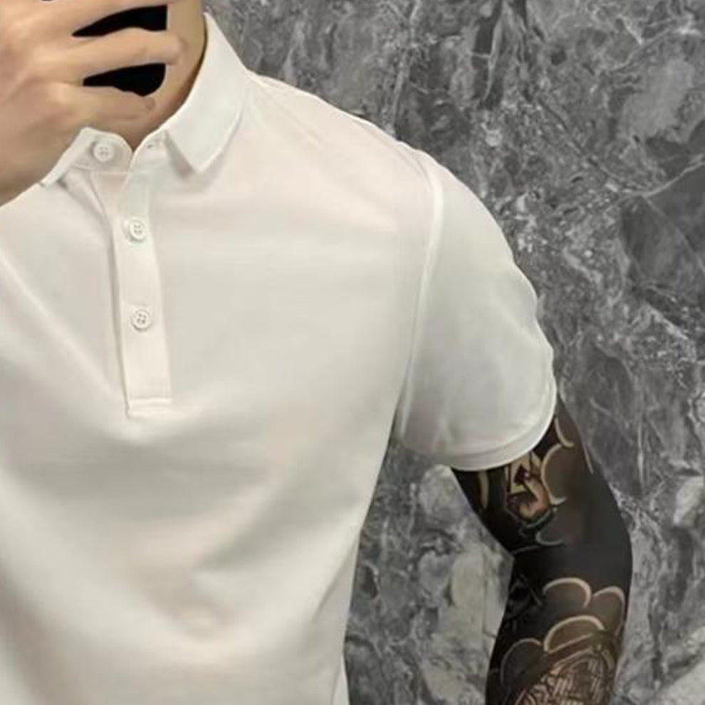 Polo Collar Raw Edge T-shirt