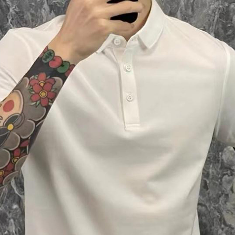 Polo Collar Raw Edge T-shirt