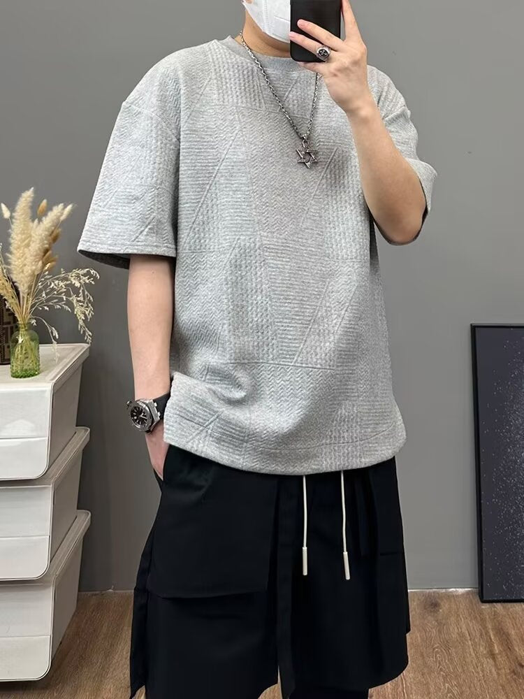 Men Raw Edge Slim Fit T-shirt