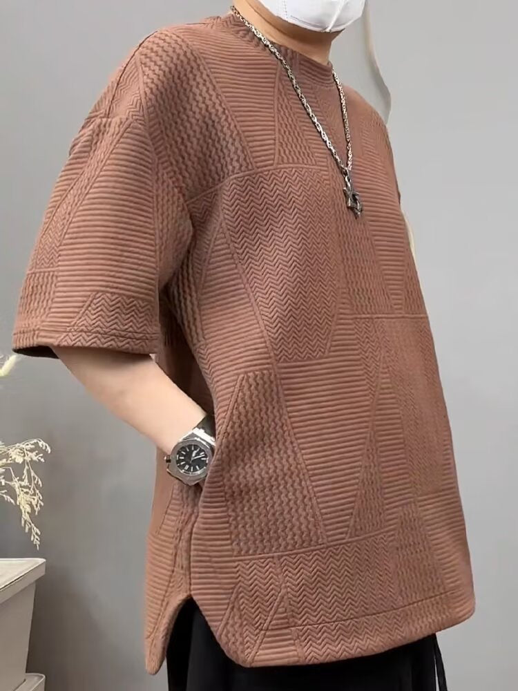 Men Raw Edge Relax Fit T-shirt